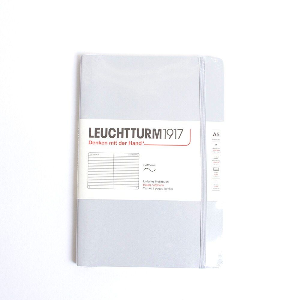 Leuchtturm, Journal, Art & School, Medium, A5, Softcover, Ruled, 443491, Light Grey